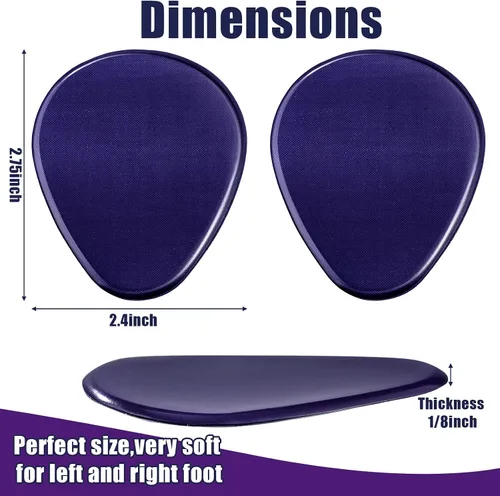 Vista 2 de Bonuci 12 almohadillas metatarsianas de gel para pies para aliviar el dolor, almohadillas de gel para pies para mujeres y hombres, para fascitis Azul