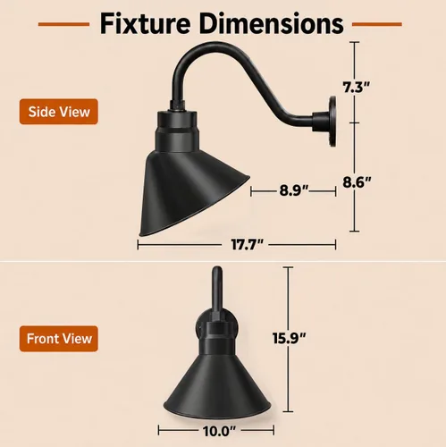 Vista 4 de Luz de letrero de cuello de cisne con pantalla angular negra satinada, 5000 Negro satinado (1 paquete)