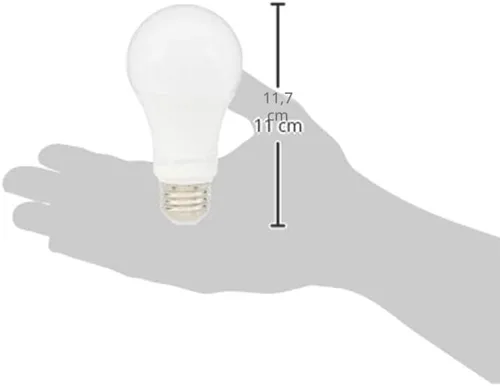 Vista 9 de Amazon Basics - Bombillas LED A19 equivalentes a 100 vatios, color blanco suave (2700K), energía eficiente 15W, no regulable, vida útil de 10,000