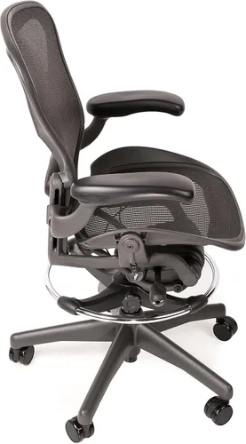 Vista 6 de Herman Miller Taburete de dibujo Aeron tamaño B con anillo de dibujo de mercado posterior, aluminio
