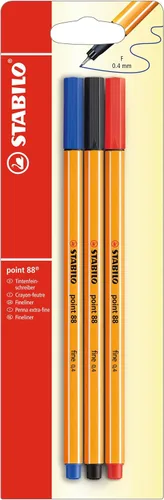 Vista 10 de STABILO Fineliner point 88 - Pack of 3 - Black
