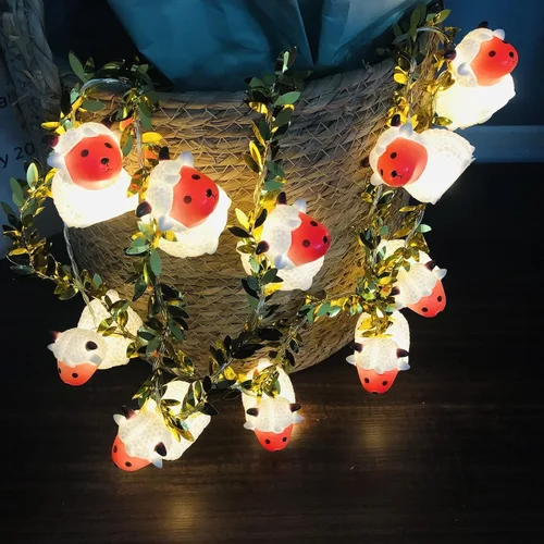 Vista 17 de Guirnalda de luces pintadas de ovejas pequeñas de 5.4 ft, 10 LED, adornos de cabra, luces novedosas, funciona con pilas, luces decorativas de hadas