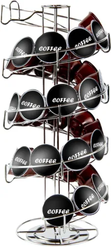 Vista 8 de Restaurantware - Soporte para cápsulas de café de 6.69 x 6.69 x 8.66 pulgadas, organizador de cápsulas de café de hierro para 27 K-Cup, cajón