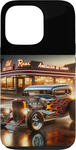 Vista 10 de Classic Hot Rod Retro Vintage Custom Hotrod Car Illustration Case for iPhone 17