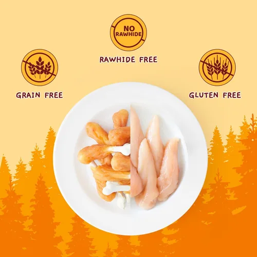 Vista 4 de Jungle Calling - Golosinas masticables de pollo y calcio para perros, hueso sin cuero crudo, 10.6 onzas For Teeth Cleaning & Fresh Breath, Natural