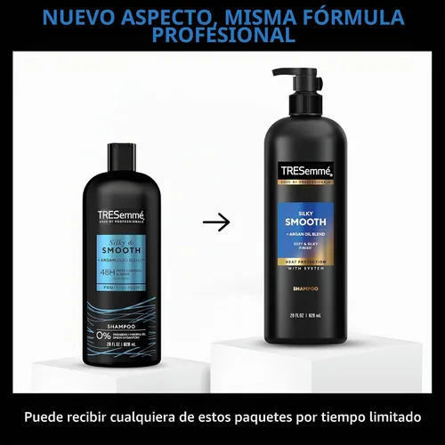 Vista 3 de TRESemmé - Champú hidratante, hidratación enriquecedora, 28 onzas, suave y sedoso With Moroccan Argan Oil, For Dry Hair, Helps control Frizz