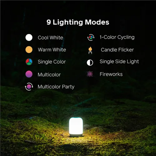 Vista 14 de BioLite Alpenglow Linterna USB multicolor con batería recargable y puerto de carga, AlpenGlow 500