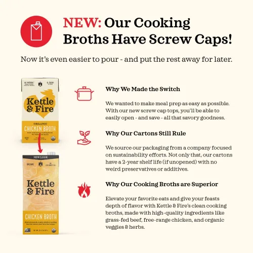 Vista 5 de Kettle And Fire Caldo Chkn Cookng Ls 32 OZ