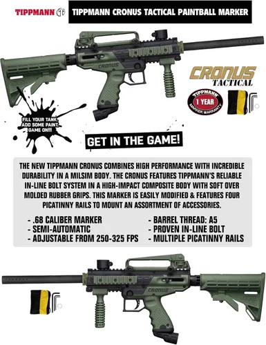 Vista 3 de Maddog Tippmann Cronus - Marcador táctico de titanio para pistola de paintball