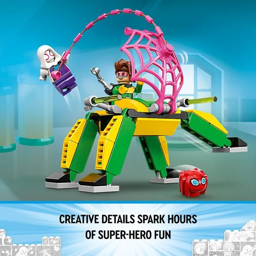 Vista 4 de LEGO Marvel Spidey y sus increíbles amigos Spider-Man en Doc Ock's Lab 10783 Kit de construcción; juego de superhéroes con Spider-Man, un vehículo