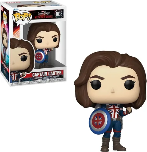 Vista 2 de POP Pop! Marvel: Doctor Strange Multiverse of Madness: Captain Carter Figura de vinilo POP (Con funda protectora compatible con POP Box)
