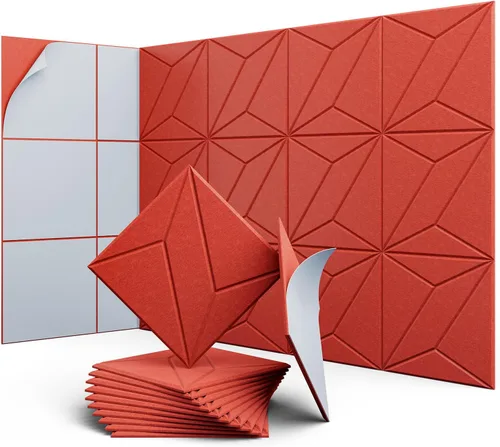 Vista 19 de Paneles hexagonales en forma de A, paquete de 12 paneles acústicos de alta densidad de 12 x 10 x 0.4 pulgadas para mejorar la reducción de ruido