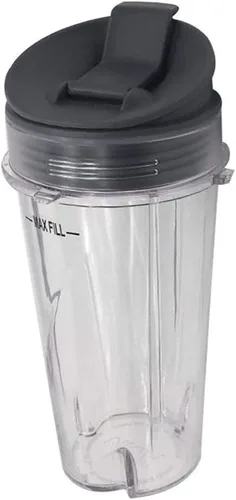 Vista 5 de Paquete de dos vasos de 16 onzas (16 onzas) con tapa para sorber y sellado, para la serie Nutri Ninja