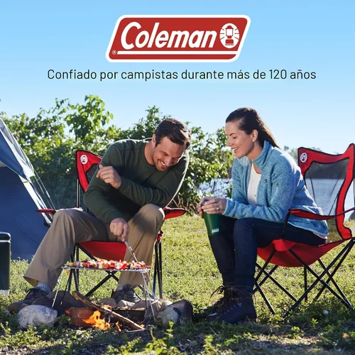 Vista 8 de [Usado] Coleman Silla de Camping Quad de Malla Broadband con Bolsa de Transporte y Portavasos, Respaldo de Malla Refrescante con Brazos Ajustables