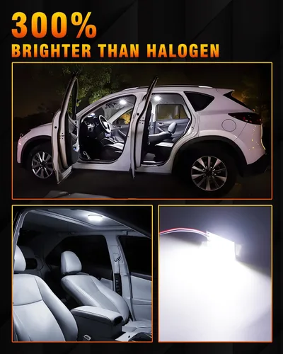 Vista 5 de Qasim COB Chipset 18-SMD LED Panel Dome Light Auto Car Interior Lámpara de techo techo techo Interior Bombilla con T10 / BA9S / Festoon Adaptadores