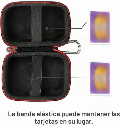 Vista 4 de RAIACE Estuche de transporte duro para juegos de cartas, bolsa de almacenamiento protectora. (No incluye tarjetas) - Negro