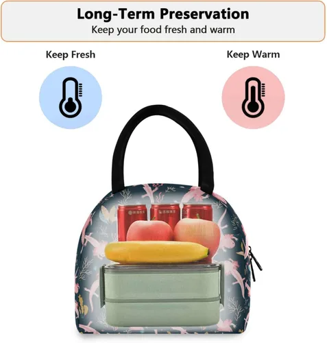 Vista 4 de Bolsa de almuerzo Axolotl para mujeres, hombres y niños, lonchera aislada reutilizable para oficina, trabajo, escuela, picnic, caminata Reusable