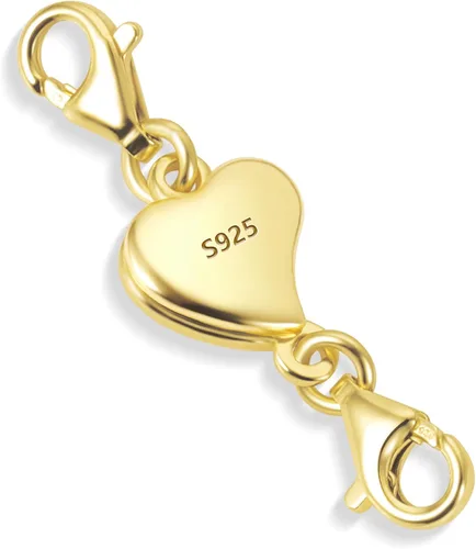 Vista 11 de Collar magnético de corazón de oro de 14 quilates, cierres y cierres de plata de ley 925, cierre de langosta doble, cierres magnéticos de joyería