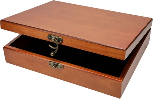 Vista 14 de WE Games Old World Wooden Keepsake Box Teñido en negro