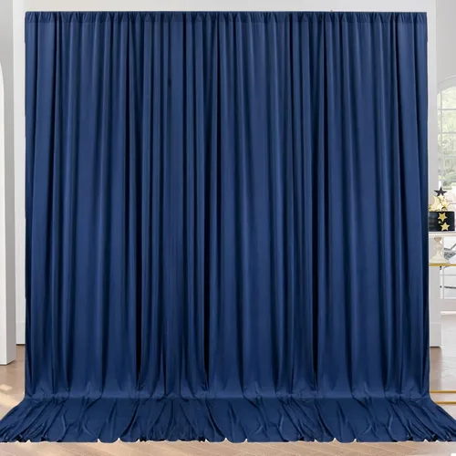 Vista 79 de Cortinas de fondo negras negras sin arrugas para fiestas, cortinas de tela gruesa para telón de fondo de fotos para cumpleaños, bodas, baby shower