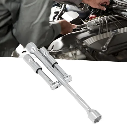 Vista 2 de Llave cruzada de 4 vías de 14 pulgadas, llave de tubo de acero de alto carbono, llave de vaso portátil plegable de 180°, varios tamaños
