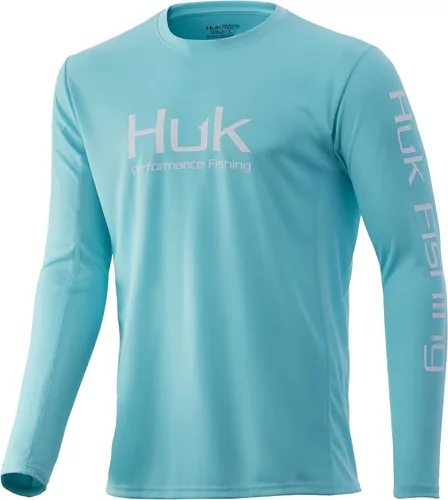 Vista 26 de HUK Camisa de manga larga Icon X para hombre, camisa de pesca de alto rendimiento Azul celeste
