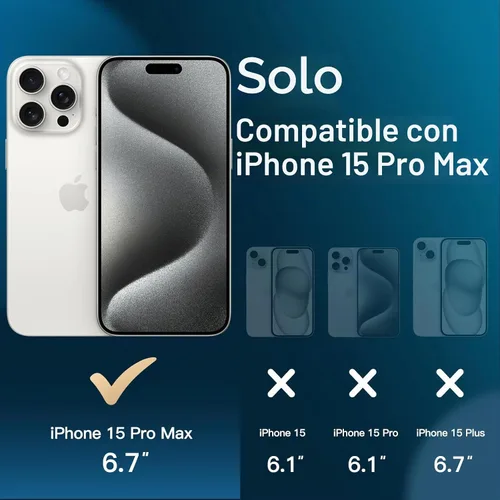 Vista 2 de JETech Funda 5 en 1 para iPhone 15 Pro Max, antiamarilleo, transparente