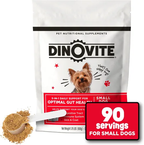 Vista 10 de Dinovite Probiótico 3 en 1 para cachorros, piel y pelaje, salud digestiva y alivio articular, complementos alimenticios para perros, aceite