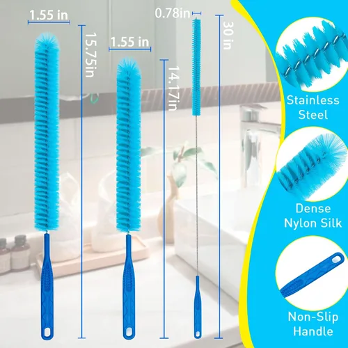 Vista 2 de Dryer Vent Cleaner, Dryer Lint Brush Cleaning Tool Flexible Long Pipe