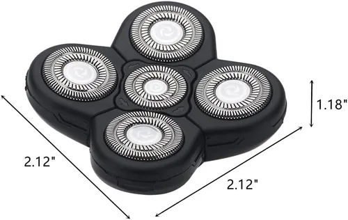 Vista 2 de Cabezas de repuesto para afeitadoras eléctricas para hombre, 5 en 1, reemplazables, alternativa, flotante, lavable, cabeza recortadora de cuchillas