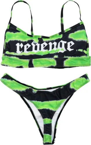 Vista 20 de AIBEARTY Traje de baño de dos piezas con estampado de calaveras para mujer, conjunto de bikini triangular de corte alto para fiesta, festival