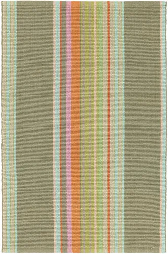 Vista 10 de Dash & Albert Barbados - Alfombra de algodón tejida a mano con rayas azules, 5 x 8 pies, patrón de rayas azules