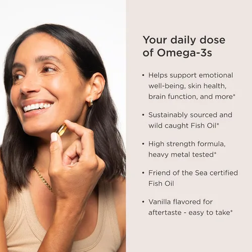 Vista 2 de JSHealth Aceite de pescado de alta resistencia. 900 mg de omega-3 por cápsula con 540 mg de EPA y 360 mg de DHA. Atrapado en la naturaleza