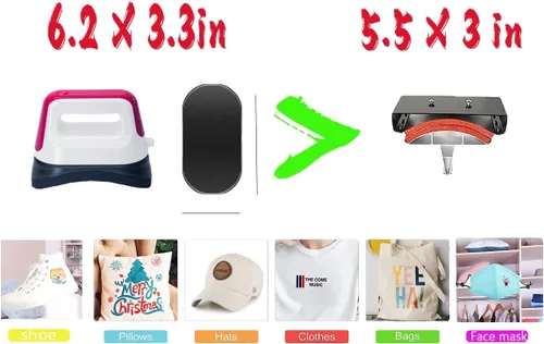 Vista 3 de Prensa de calor para sombreros, prensa de sombreros, mini prensa de calor, máquina de calor para gorras, máquina de prensa de calor para camisetas