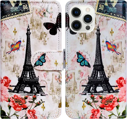 Vista 22 de Bcov Funda para iPhone 14 Pro Max, diseño de pájaro negro y verde con tapa para teléfono, con ranura para tarjetas, soporte para iPhone 14 Pro Max