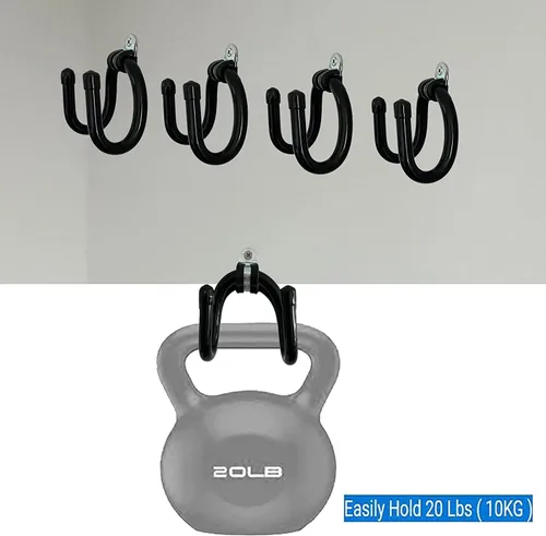 Vista 3 de AUXPhome Paquete de 4 estantes de almacenamiento para sillas, organizador y colgador de sillas plegables montadas en la pared, organizador