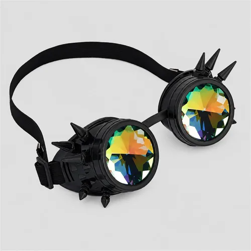 Vista 8 de Anteojos para fiesta con lentes de cristal diseño de caleidoscopio/arco iris. Entrega en 3-5 días. Crystal Lenses, Ideal for Cosplay,Rave,Costume