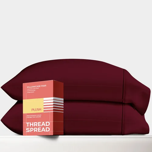 Vista 15 de Thread Spread Fundas de Almohada de Algodón Egipcio 100% Tamaño Estándar/Queen Juego de 2 - Fundas de Almohada Beige Satén de Lujo con Cuenta