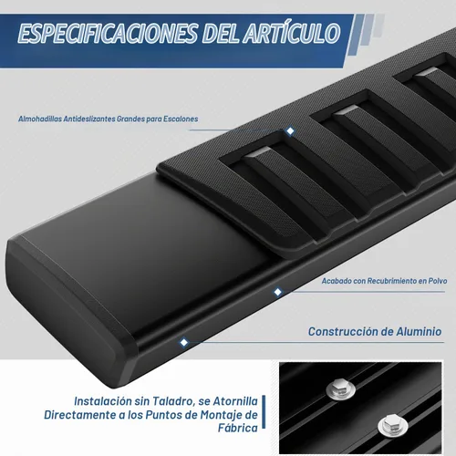 Vista 2 de Estribos Auto Dynasty para Silverado 1500-3500HD 2019-2026 cabina regular 6" Aluminum Step Bars Fits for 19-26 Chevy Silverado GMC Sierra 1500