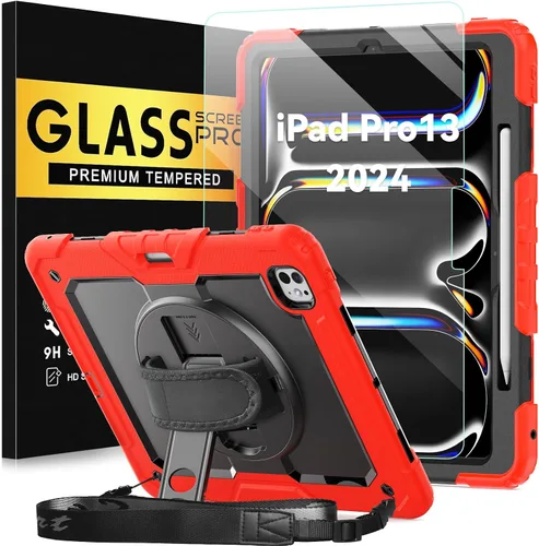 Vista 19 de BLOSOMEET Funda para iPad Air de 11 pulgadas M3 2025 y M2 2024 con protector de pantalla de vidrio templado y soporte para lápiz, funda para iPad