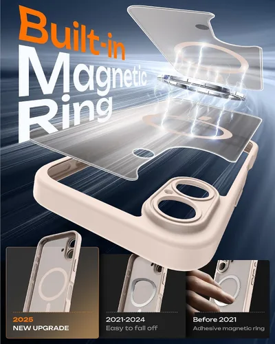 Vista 526 de TOCOL Funda para iPhone 11, compatible con Magsafe, protección completa de cámara, imanes integrados, protección contra caídas, funda translúcida