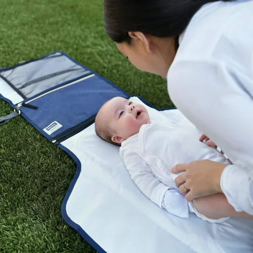 Vista 2 de BeeStarz® Cambiador de pañales para bebé 2.0 – Cambiador de pañales portátil impermeable de 360° para recién nacidos, bebés y niños pequeños