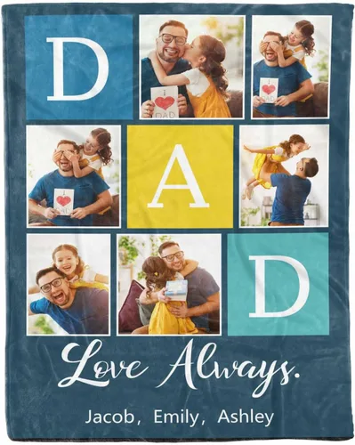 Vista 11 de D-Story Manta de hijo, divertidas mantas personalizadas con fotos, regalo para papá, manta de disfraz, regalo para hija, regalos personalizados
