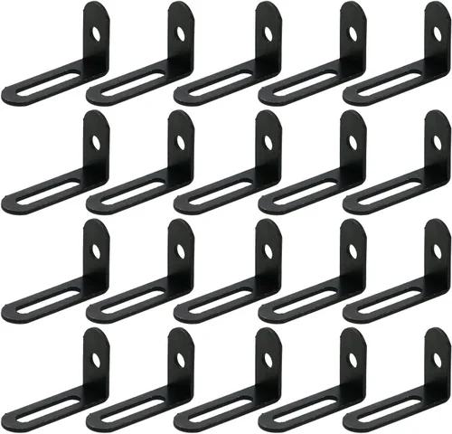 Vista 8 de KUMGROT 20 soportes de expansión de mesa ajustables en ángulo recto ranurados, sujetadores de esquina de hierro fundido de 0.98 pulgadas para mesas