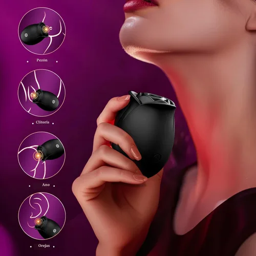 Vista 4 de Juguete Sexual Rosa para Adultos – Vibrador Rosa APP para Mujeres, Juguetes Sexuales con 9 Modos de Succión y Vibración, Vibrador de Punto G