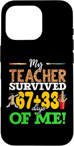 Vista 20 de My Teacher Survived 67+33 Days of Me Dab 100 Days of School Case for iPhone 17