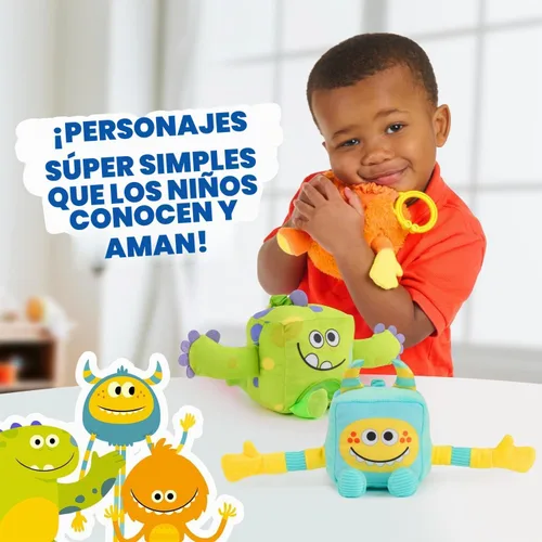 Vista 4 de WowWee Dewey de monstruos de peluche sensoriales súper simples (naranja) con más de 5 características sensoriales (a partir de 0 años)