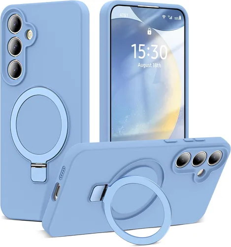 Vista 29 de SKYLMW - Funda para Samsung Galaxy S23 con soporte, 6.1 pulgadas, color negro Soporte de anillo magnético, compatible con Mag-Safe, funda