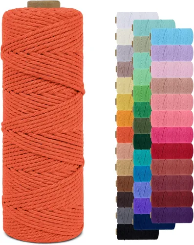 Vista 54 de Cordón de macramé de 0.079 pulgadas, cuerda de algodón natural de 109 yardas, hilo de cuerda de macramé para manualidades, ganchos de pared