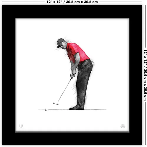 Vista 6 de Gallery Pops Tiger Woods - Arte de pared Putting, versión enmarcada negra, 12 x 12 pulgadas